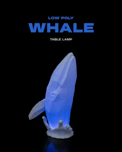 Low Poly Whale Table Lamp