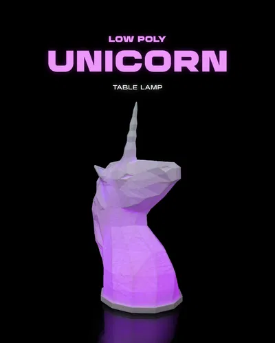 Low Poly Unicorn Table Lamp